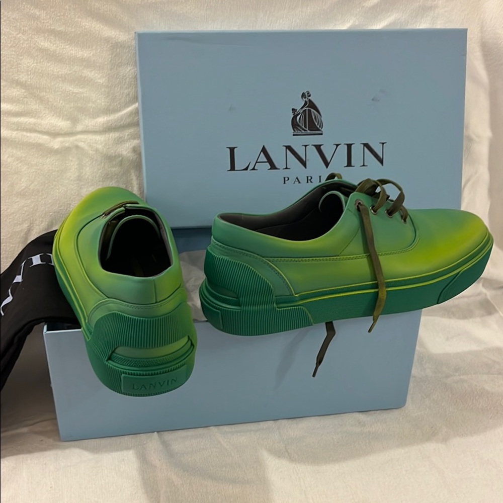 Lanvin Gradient Green Sneakers for Men size 12. Very unique and stylish!